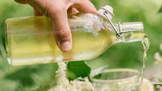 Elderflower Cordial Being Poured