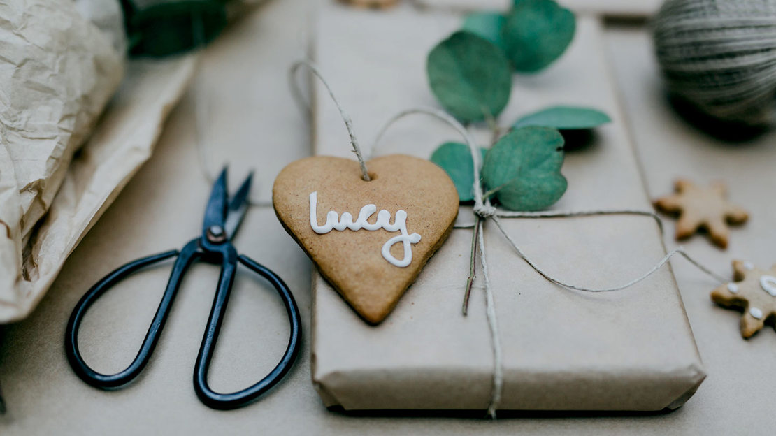 Christmas gift wrapping using wild foraged materials