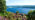 Summer's view over Loch Ness from bench in Abriachan Wood, Scotland
