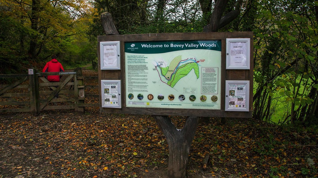 Woodland Trust information sign, Bovey Valley Woods