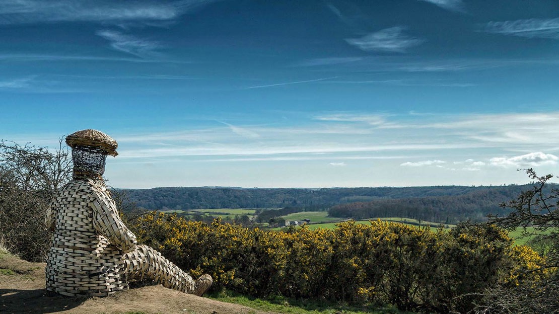 Willow sculpture of miner, Low Burnhall