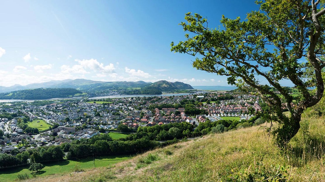 View over town, Marl Hall Woods