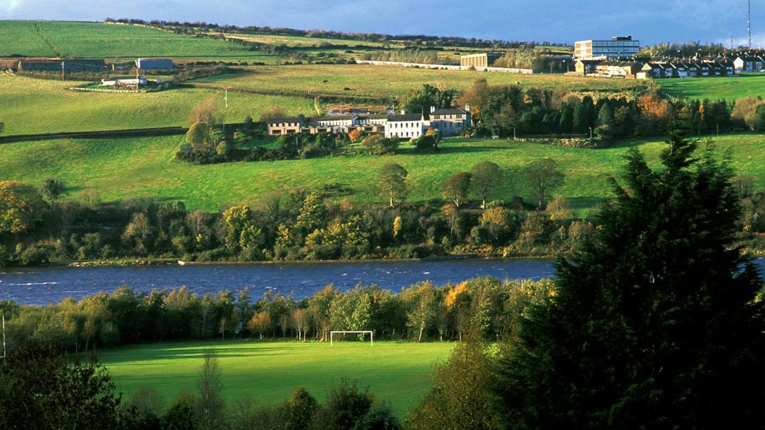 River flowing alongside Prehen Wood