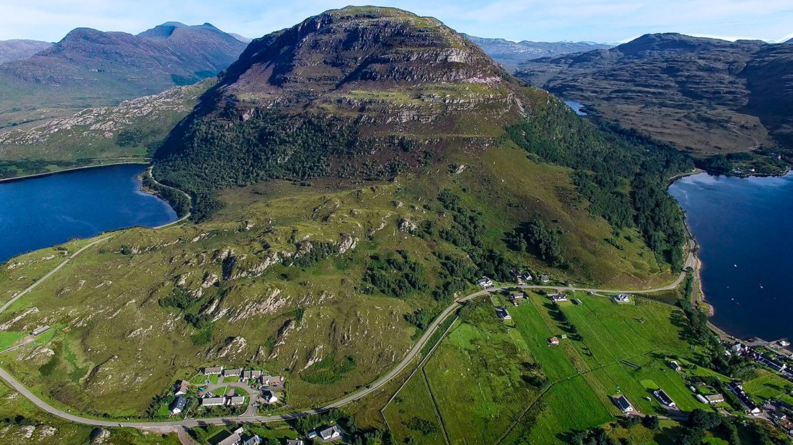 Aerial view of Ben Shieldaig