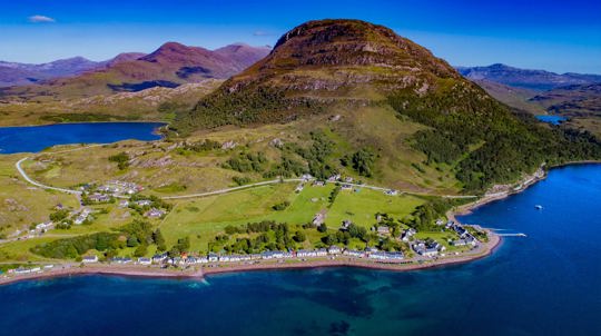 Aerial view of Ben Shieldaig mountain