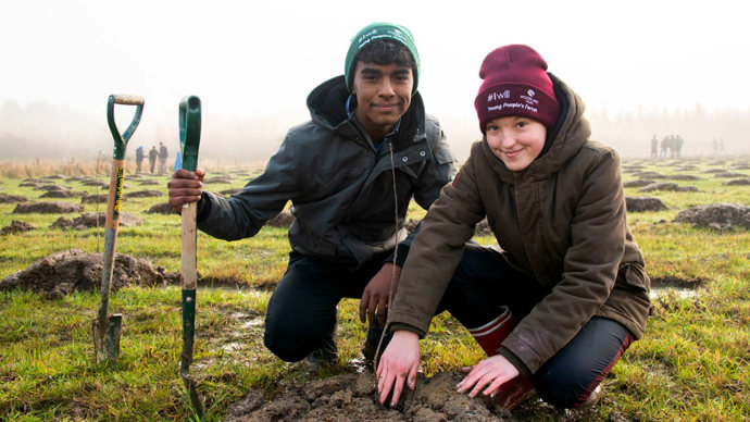 Bella Ramsey from Game of Thrones planting trees at Mead