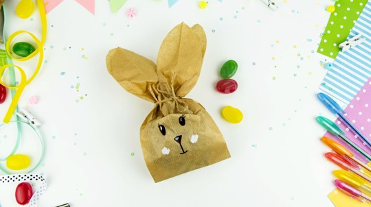 Easter bunny brown paper gift bag