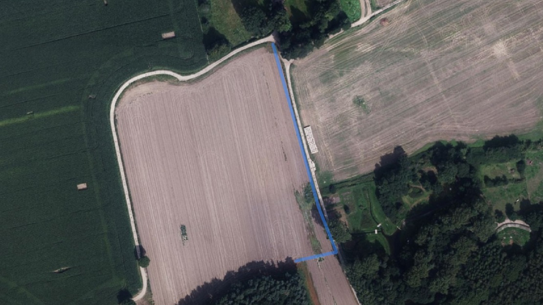 Computer drawn area illustrating site of new hedge