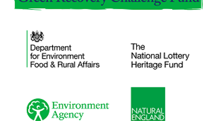 A group of 4 logos under a Green Recovery Challenge Fund banner