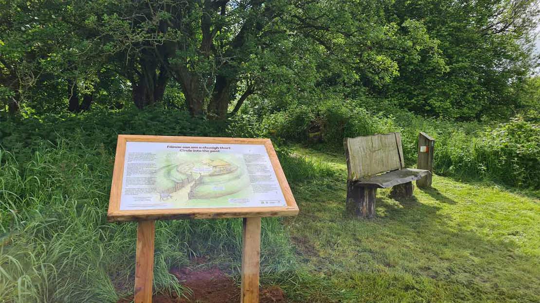 Information board taking visitors back in time