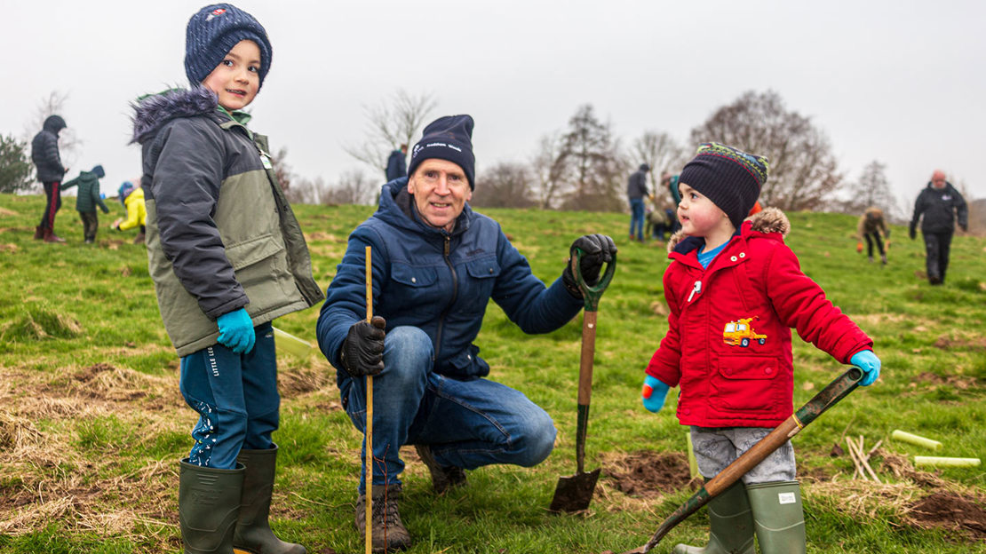 People At Community Planting Day At Frodsham Woods