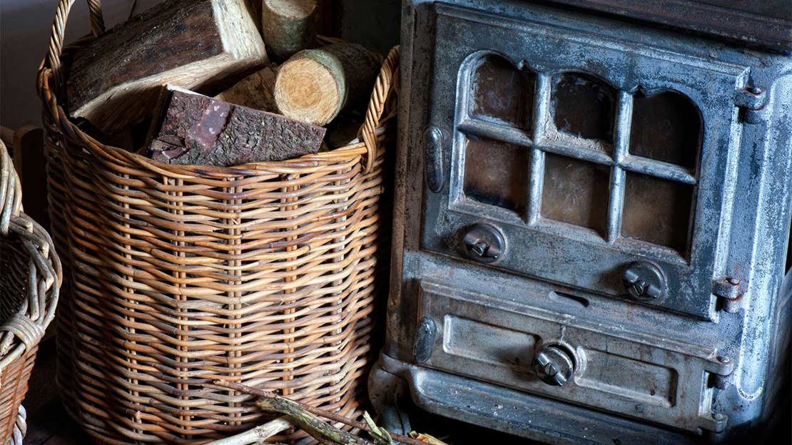 Wood Burning Stove And Logs